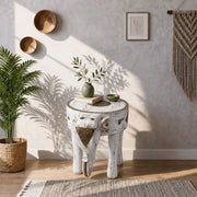 Hand-Painted Wooden Elephant Side Table – A Royal Rajasthani Solid Wood Accent 