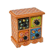 Wooden chest drawer UAE
Wooden almirah with ceramic drawers
Hand-painted drawer chest Dubai
Wooden chest cabinet made in India