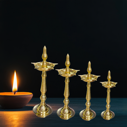 Kerala Style Brass Oil Lamp
Solid Brass Deepam Holder UAE
Brass Standing Diya with Long Stem
Indian Kerala Diya for Home Mandir
Decorative Brass Diya for Festivals