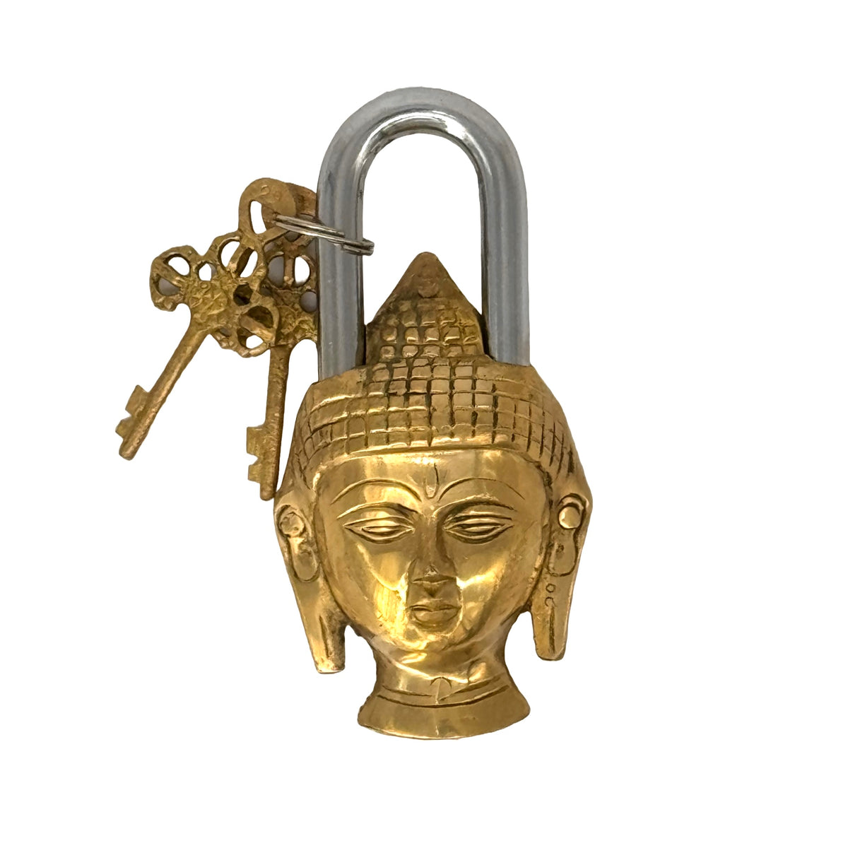 Brass Antique Buddha Lock with Patina Finish | Vintage Spiritual Lock ...