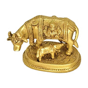 Kamdhenu Cow with Calf Brass Idol
Solid Brass Kamdhenu Sculpture
Handmade Kamdhenu Cow and Calf Idol