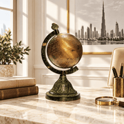Patina Finish Brass World Globe,  Handmade Brass Arabic Globe, Arabic Writing Globe Decor, Middle Eastern Style Brass Globe, Traditional Arabic World Globe.