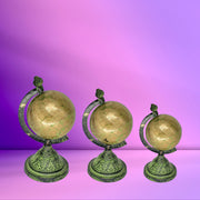 Patina Finish Brass World Globe
Handmade Brass Arabic Globe
Arabic Writing Globe Decor
Middle Eastern Style Brass Globe
Traditional Arabic World Globe