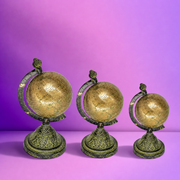 Patina Finish Brass World,Globe,Handmade Brass Arabic Globe,Arabic Writing Globe Decor,Middle Eastern Style Brass Globe,Traditional Arabic World Globe,