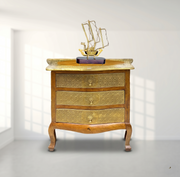 Mango Wood Side Table UAE,Brass Embossed fitted Side Table Dubai,Hand made coffee table for apartments,Natural wood coffee table store UAE