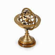 Brass Armillary Sphere UAE, Nautical Brass Globe with Antique Finish,Handcrafted Brass Armillary Globe, Wood and Brass Decorative phere,Vintage Brass Armillary Decor UAE,Antique Finish Armillary Sphere.