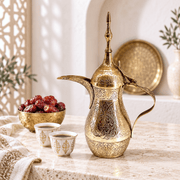 traditional brass bakraj coffee pot, decorative brass dallah, gold finish brass dalleh, Indian handmade Arabic coffee pot, made in India brass qahwa coffee pot, 