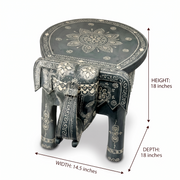 Handicrafted elephant decor table UAE,Small real wood elephant table,Wooden stool for bedroom,Elephant handicraft furniture,Mango wood elephant stool Sharjah,Hardwood elephant table Dubai,Artisan wooden elephant stool,