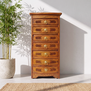 solid hardwood chest of drawers, handcrafted hardwood cabinet, solid wood dresser with hand cutwork UAE, wooden dresser cabinet crafted, 