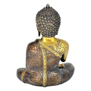 Brass Buddha Murti With Hand Made With Copper Antique Finish