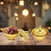 Brass Serving Bowl with Lid
Brass Storage Jar for Kitchen
Gold Finish Brass Dish for Table
Arabic Style Brass Serving Bowl
Handcrafted Brass Tableware UAE