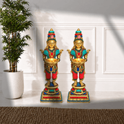 Indian Traditional Deep Lady Statue Pair,
Home Decor Deep Lady Statue,
Hand Made Dip Lakshmi Lady Pair,