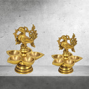 Brass Peacock Diya Oil Lamp
Handcrafted Peacock Diya UAE
Gold Antique Finish Diya
Brass Oil Lamp for Pooja