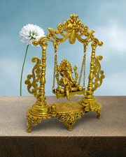 Brass Ganesha Jhula Statue UAE,Ganesha on Swing Idol Dubai,
