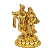 7 inch brass Radha Krishna figurine
Handmade Radha Krishna brass idol
Gold antique Radha Krishna pair statue