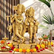 Radha Krishna Showpiece,Brass Hindu God Statue,Handcrafted Brass Radha Krishna,Brass Radha Krishna Idol Online,Pooja Radha Krishna Brass Statue,Radha Krishna Pair for Gifting ,