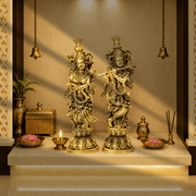 Brass Radha Krishna Murti, Antique Brass Krishna Statue, Radha Krishna Idol, Brass Hindu Deity Statue, Pooja Room Brass, Brass Radha Krishna Pair.