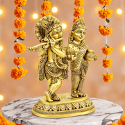Brass Radha Krishna Idol UAE,Hindu God Statues Dubai,Brass Krishna Murti Sharjah,Handcrafted Hindu Idols UAE,