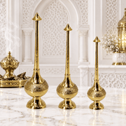 Traditional Brass Sprinkler Bahrain, Pure Brass Rose Water Bottle UAE, Gold Finish Brass Sprinkler Oman, Indian Brass Rose Water Sprinkler, Decorative Brass Rose Water Bottle,