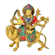 Brass Durga Statue with Stone Work
Handmade Durga Idol from India
Pure Brass Durga Statue
Stone Embellished Durga Idol