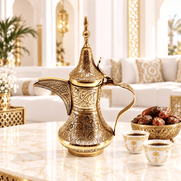 Handmade Arabic Dallah embossed, Luxury Coffee Pot for Arabic Serving, Traditional Emirati Brass Dallah, Vintage Brass Coffee Server UAE,