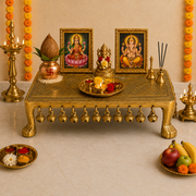 solid brass temple platform Abu Dhabi, rectangular brass idol display stand UAE, brass pooja platform with 4 legs Ajman, brass chowki with 4 legs Ras Al Khaimah, rectangular pooja stand with 4 legs Fujairah, 
