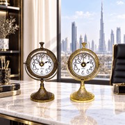 brass table clock, brass desk clock, antique brass clock, vintage table clock, decorative desk clock, nautical table clock, maritime desk clock, brass mantel clock, brass pedestal clock, 