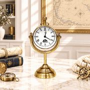 Handcrafted Nautical Table Timepiece, Marine Brass Table Clock, Brass Ship Table Watch for Office. 