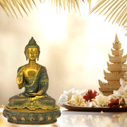 Traditional Buddha Blessing Pose
Handcrafted Blessing Buddha
Antique Brass Buddha Statue
Blessing Buddha For Meditation
