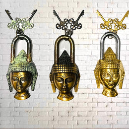 Brass Antique Buddha Lock
Buddha Shape Antique Lock
Rusted Patina Brass Lock
Handmade Brass Lock from India
Decorative Buddha Padlock
Antique Brass Door Lock