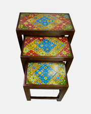Mango wood nesting table UAE
Vintage wooden accent tables
Arabic majlis side tables