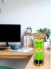 Brass Liquid Green Sand Timer
Pure Brass Liquid Sand Timer
Decorative Sand Timer with Green Sand
Antique Brass Hourglass for Home Decor
Indian Made Brass Timer