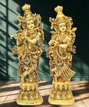 Radha Krishna Couple Statue Brass 
Radha Krishna Figurine Antique Brass Brass Radha Krishna The Divine Couple
Radha Krishna Statue With Hand Engraved