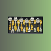  Cutlery for majlis UAE, Golden fork spoon combo Dubai, Best cutlery gift in UAE, Stainless steel serving set UAE, 