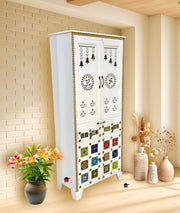 White Pooja Mandir, 
Sheesham Wood Temple,
 Handcrafted Pooja Temple,
 Indian Wooden Mandir,