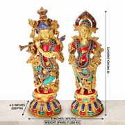 Handcrafted Brass Radha Krishna,Radha Krishna Murti Brass UAE,Traditional Radha Krishna Statue, Radha Krishna Decor for Home, 