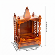 Traditional Wood Temple Decor,solid sheesham wood home temple UAE,Hand made real wood Pooja Mandir,wooden hindu pooja unit Sharjah,real wood finish pooja shelf UAE,