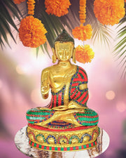 Brass Gautam Buddha Idol/
Turquoise Stone Buddha Statue/
Yellow Antique Finish Buddha Idol/
Meditation Buddha Statue Dubai/
Buddha Statue with Stone Work Sharjah/