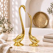  Intricate Handwork Bird Sculpture, Artisan-Made Brass Crane Pair, Hand-Finished Brass Heron Set, Traditional Metal Craft Birds, Skilled Artisan Swan Couple, Handmade Decorative Bird Set, 
