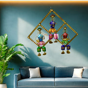 Handcrafted Indian metal musician wall art
Colorful hand-painted iron wall panel with musician figurines
Traditional Indian musician doll wall hanging 
Unique 3D metal wall panel depicting Indian musicians

