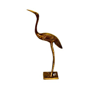 Vintage Brass Crane Sculpture