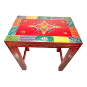 Solid Wood Nesting Table With Hand Painted Colorful Finish 3 pieces set