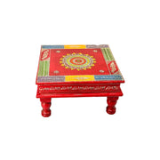 Wooden Pooja Stand Squire Design With Hand Painted