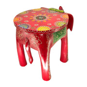 Wooden Traditional Elephant Table With Hand Painted