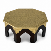 wooden bajot with brass fitted work, wooden bajot square, Hindu religious chowki with brass, Rajasthani bajot chowki, pooja bajot stand,handcrafted wooden bajot, mango wood bajot, brass fitting bajot, Indian bajot UAE, 