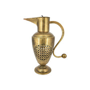 Hand Made Tea Light Metal Jug With Handle With Yellow Antique Finished