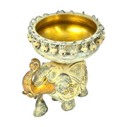 Brass Pooja Urli With Elephant With Hand Engraved