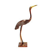 Vintage Brass Crane Sculpture