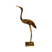 Vintage Brass Crane Sculpture