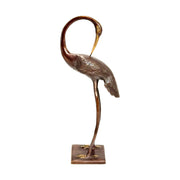 Vintage Brass Crane Sculpture